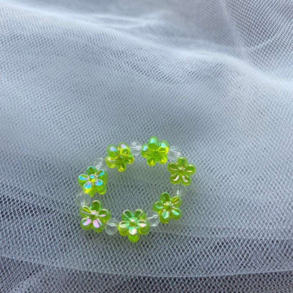 Sweet Flower Crystal Ring