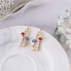 Kawaii Asymmetric Mushroom Earrings