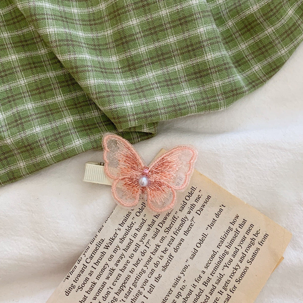 Vintage Embroidered Butterfly Hair Clip