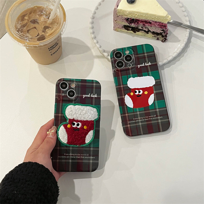 Christmas Checkered Sock Holder Phone Case