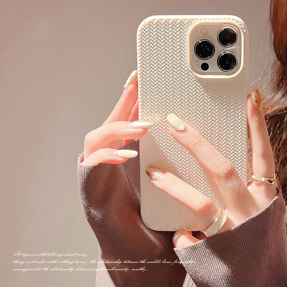 Solid Woven Pattern Phone Case