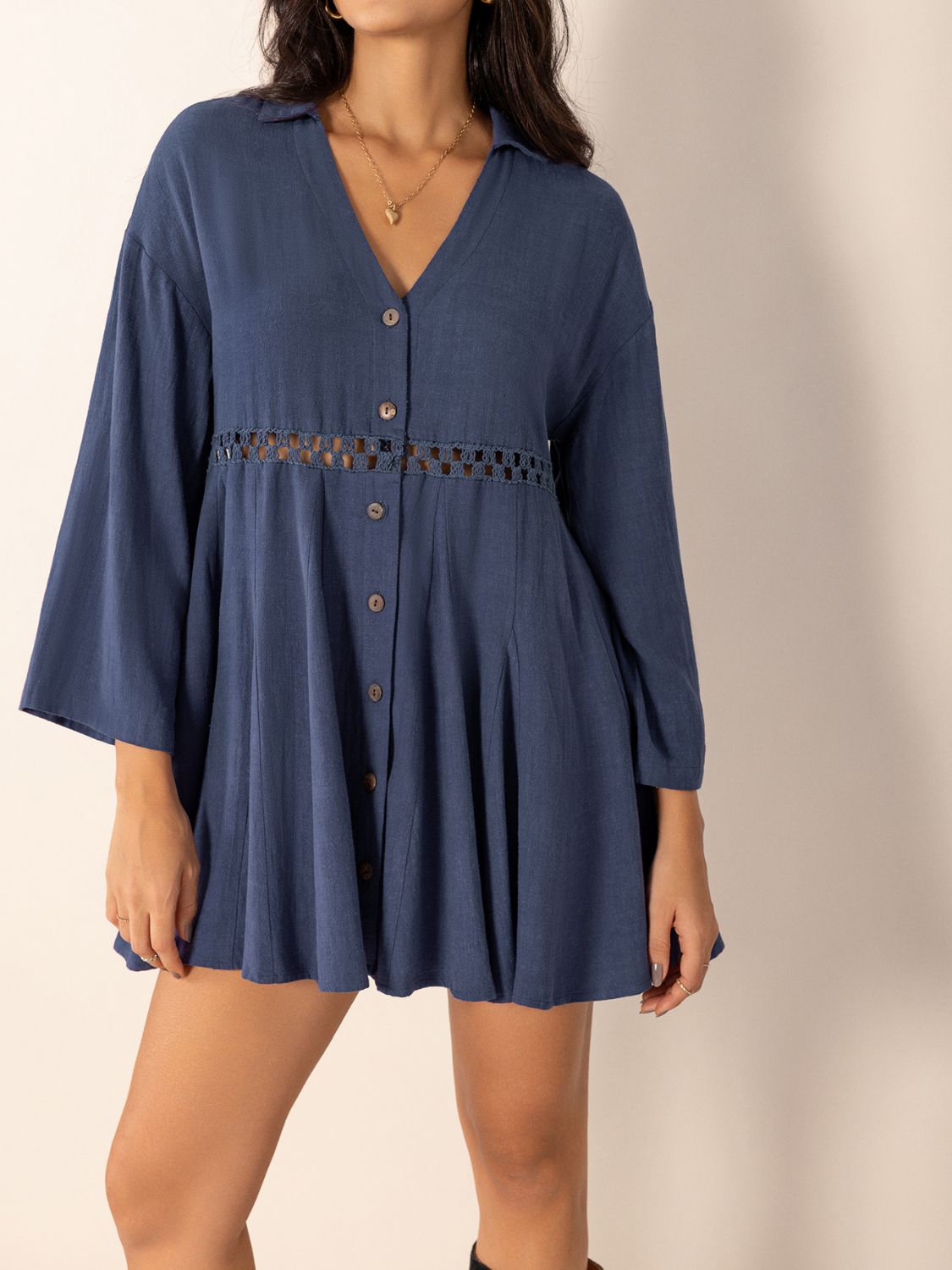 Cutout Long Sleeve Mini Dress