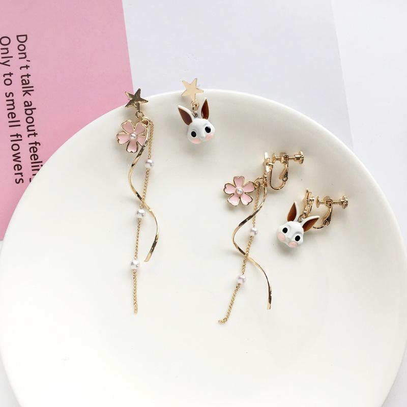 Cute Asymmetric Rabbit Earrings