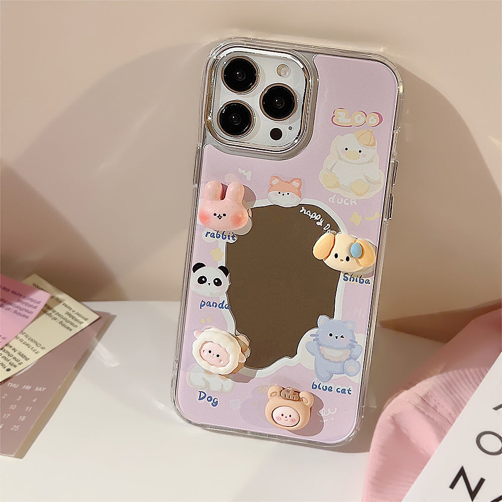 Colorful Animal Electroplated Mirror Phone Case