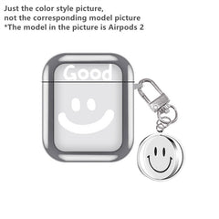 Cartoon Smiley Silvery Airpods Case With Pendant