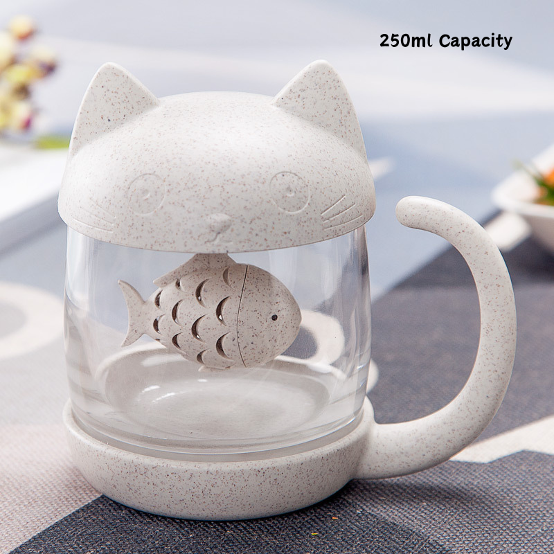 Kawaii Cartoon Cat Filtered Water Cup