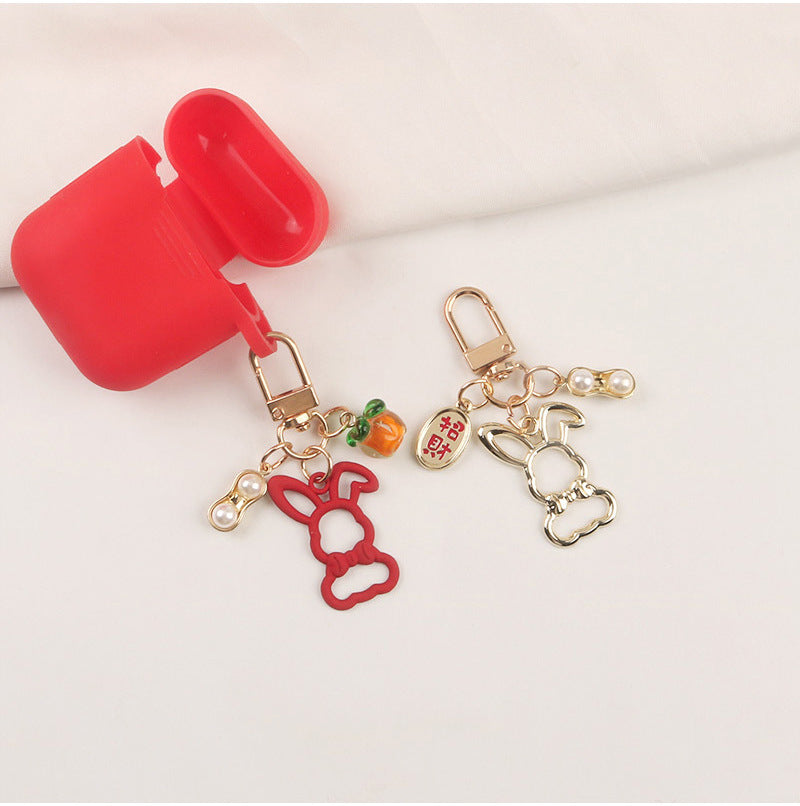 Cute Rabbit Pearl Keychain