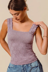Floral Jacquard Seamless Tank Top