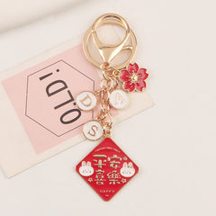 Creative Letters Flowers Keychain