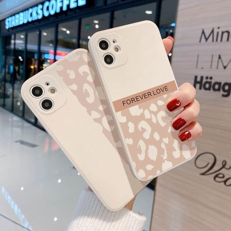 Beige Leopard Cute Phone Cases For iPhone 13 Pro Max 12 11 Pro Max XS Max XR X 7 8 Plus 11