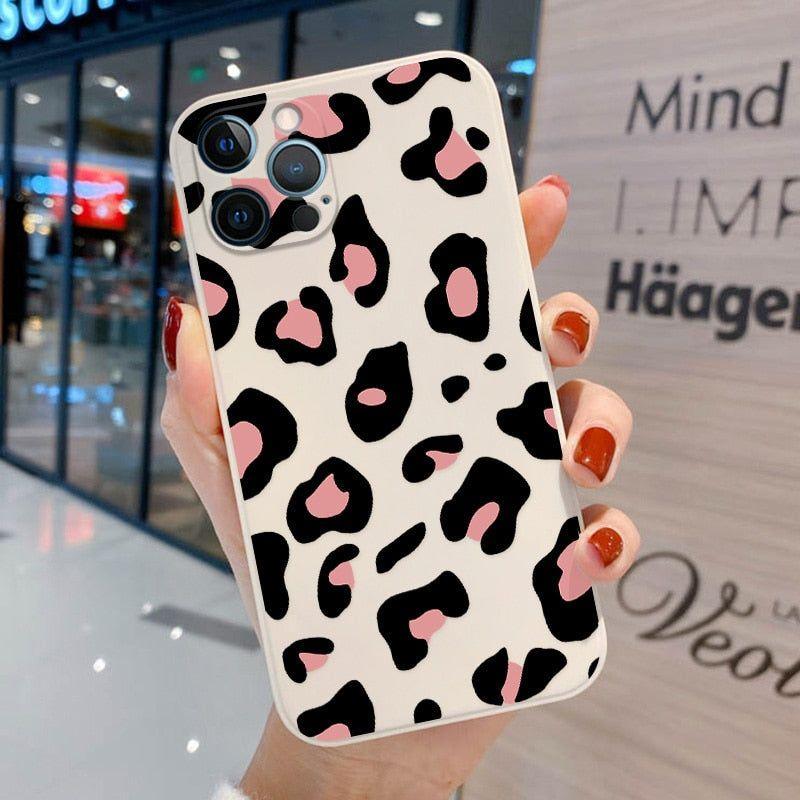 Beige Leopard Cute Phone Cases For iPhone 13 Pro Max 12 11 Pro Max XS Max XR X 7 8 Plus 11