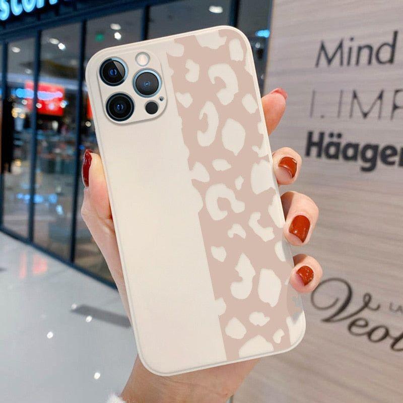 Beige Leopard Cute Phone Cases For iPhone 13 Pro Max 12 11 Pro Max XS Max XR X 7 8 Plus 11