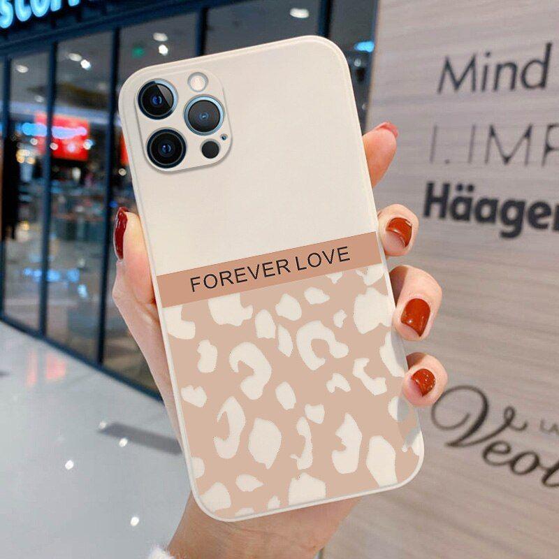 Beige Leopard Cute Phone Cases For iPhone 13 Pro Max 12 11 Pro Max XS Max XR X 7 8 Plus 11