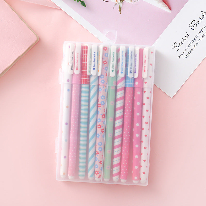 Kawaii Flower Gel Pen Set (Pack of 10)