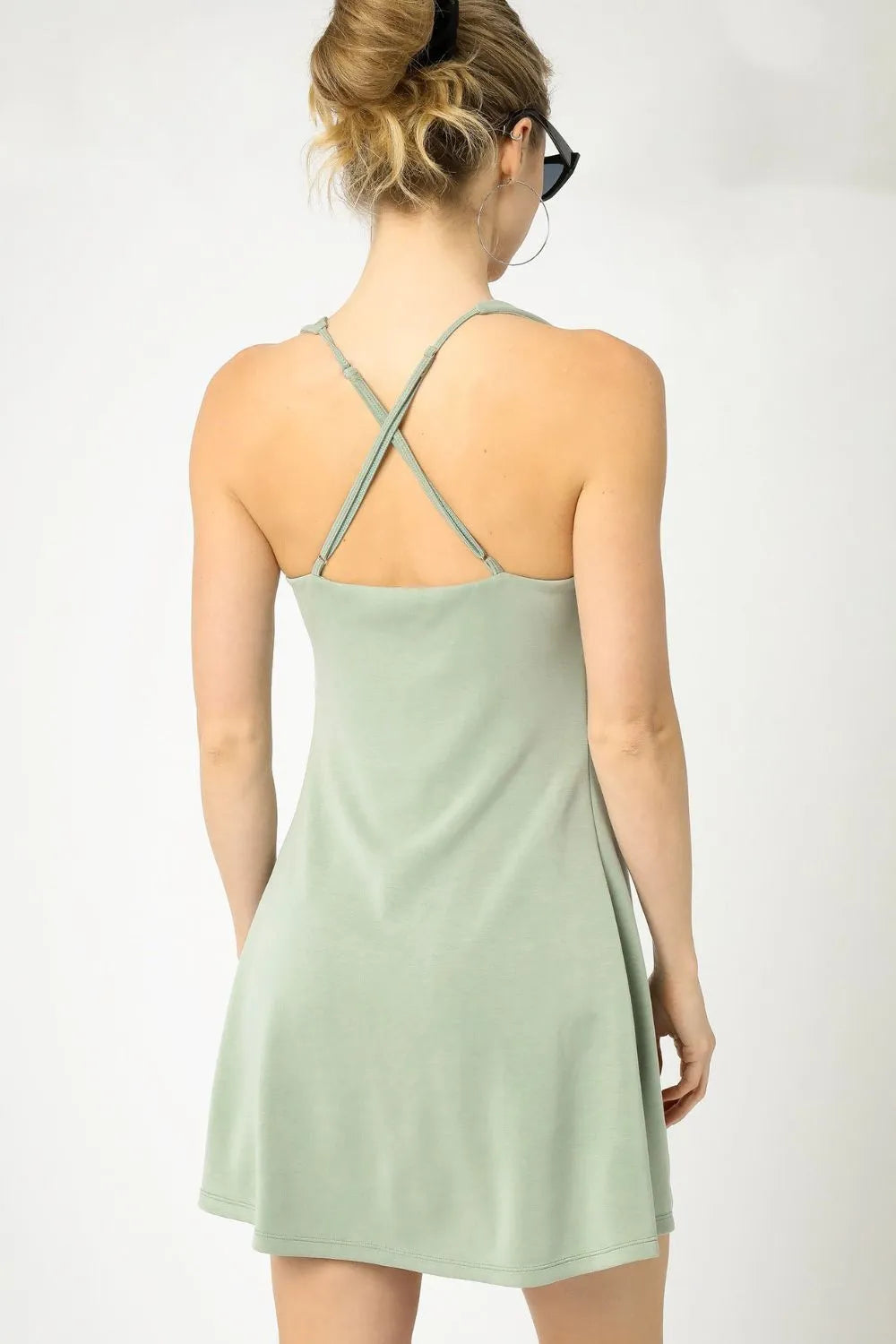 Crisscross Square Neck Active Dress