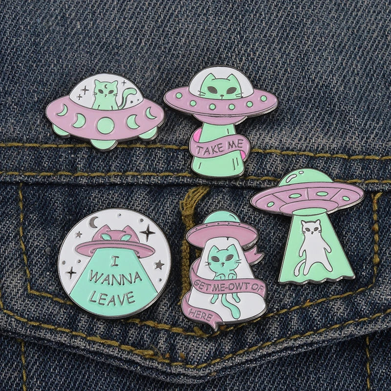 Creative Spaceship Pins