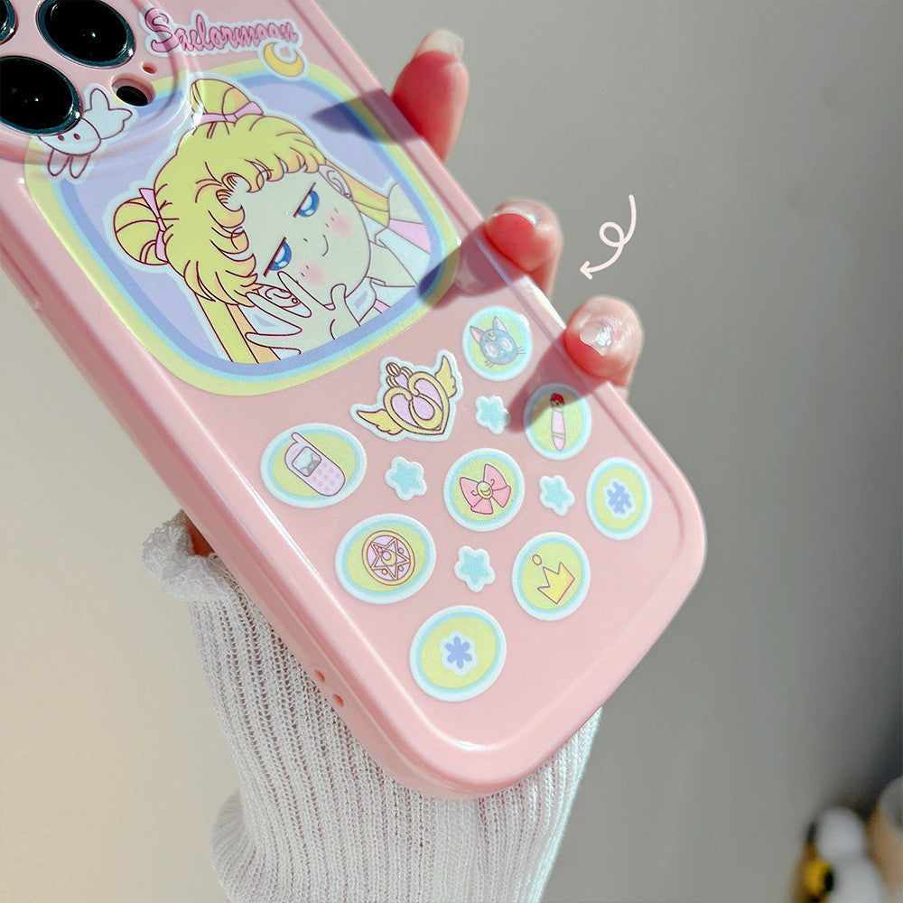 Beautiful Girl with Retro Buttons Phone Case