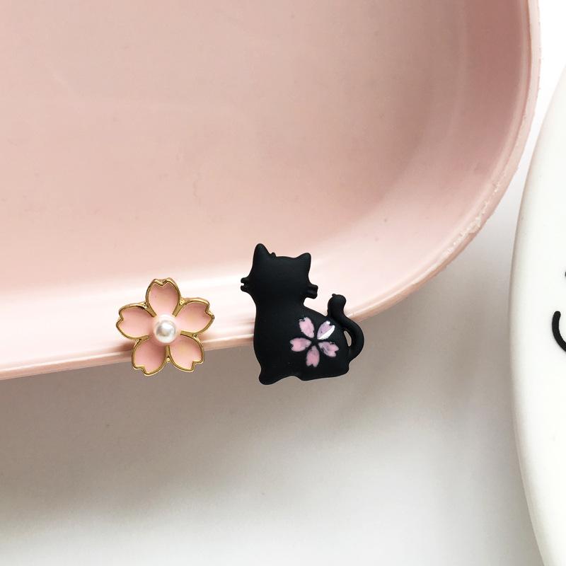 Cute Cat Flower Earrings