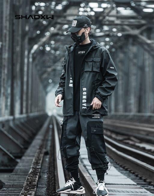 Black Cargo Jacket Mens