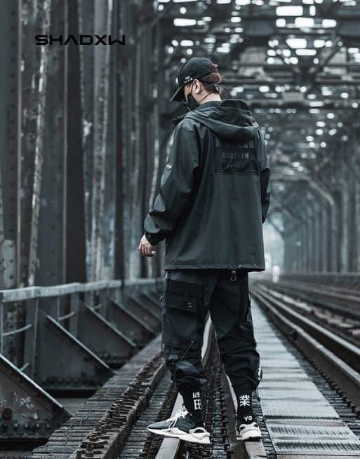Black Cargo Jacket Mens