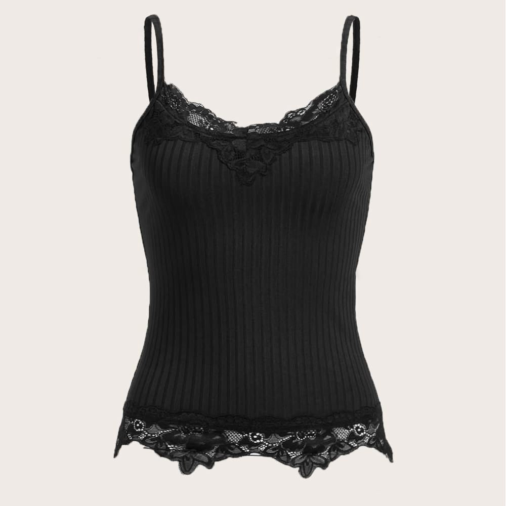 Black Gothic Lace Cami Top