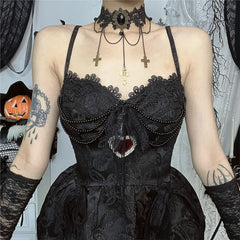 Black Gothic Paisley Mini Dress