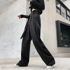 Black Gothic Paperbag Waist Trousers