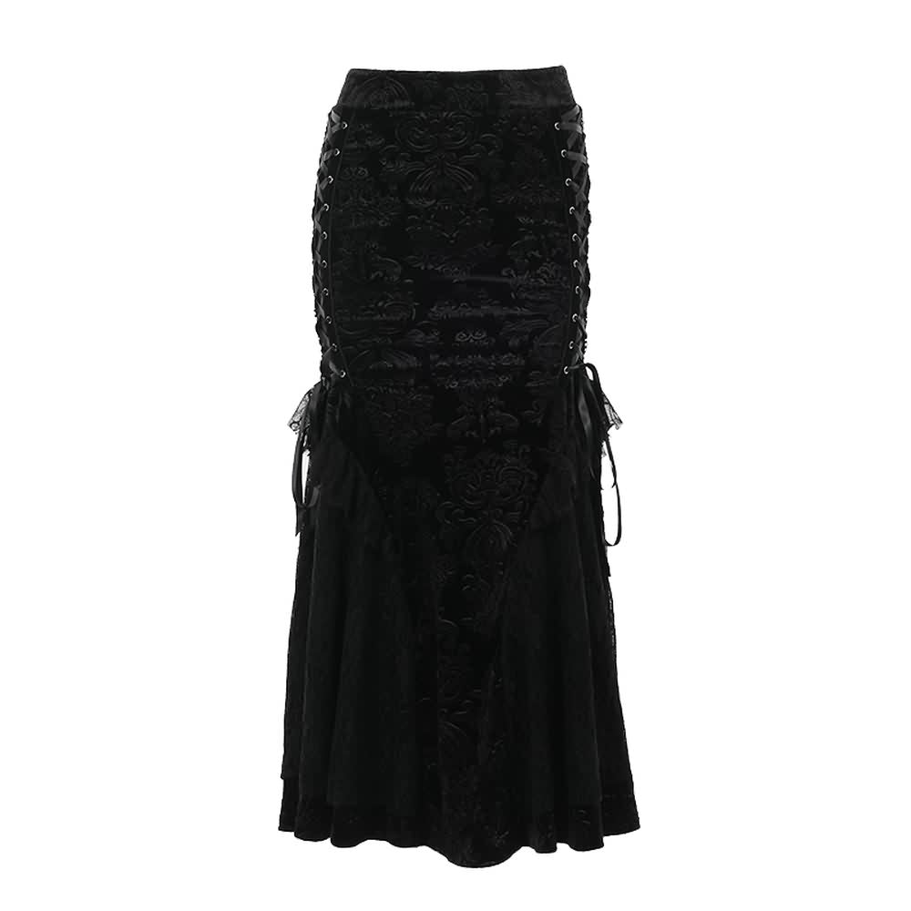 Black Gothic Velvet Cami Top And Maxi Skirt