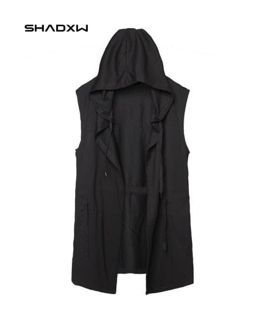 Black sleeveless jacket