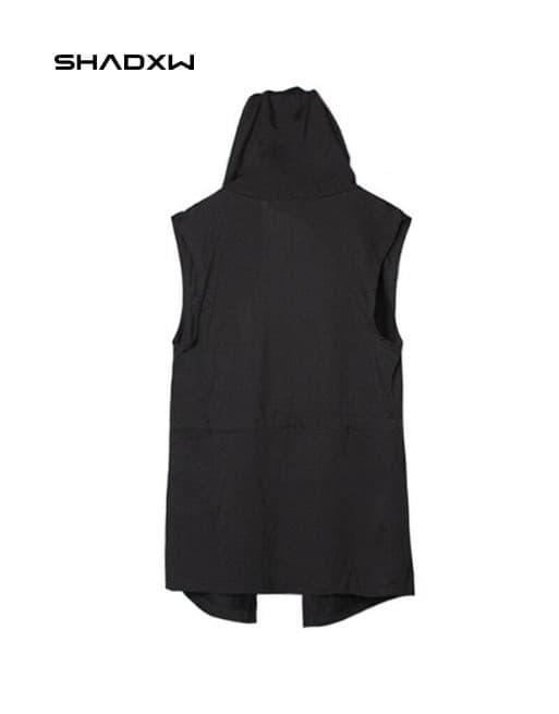 Black sleeveless jacket
