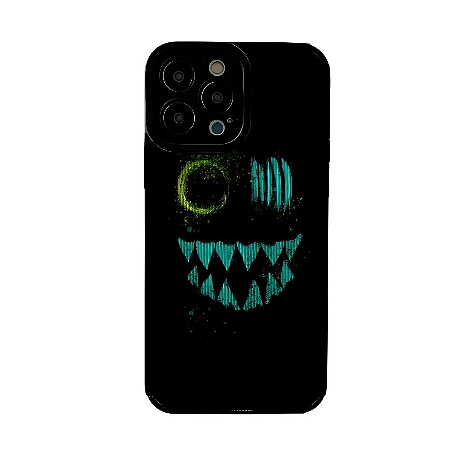 Black Smiley Ghost Cute Phone Case for iPhone 14, 13 Pro Max, 12, 11, X, XS, XR, SE 2, 6, 6S, 7, 8 Plus - Funny Cover