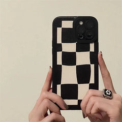 Black White Grid Cute Phone Cases For iPhone 14 11 7 8 Plus X XR XS 11 13 12 Pro Max