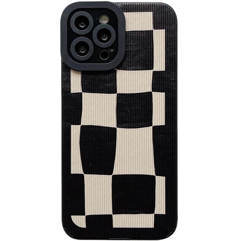 Black White Grid Cute Phone Cases For iPhone 14 11 7 8 Plus X XR XS 11 13 12 Pro Max