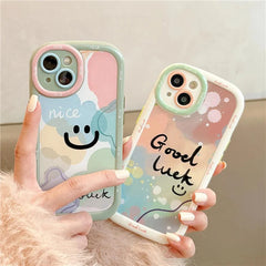 Bumper Cute Phone Cases for iPhone 14, 13, 12, 11 Pro Max - Smile Funny Face