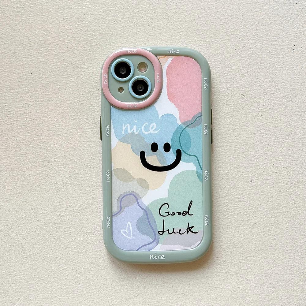 Bumper Cute Phone Cases for iPhone 14, 13, 12, 11 Pro Max - Smile Funny Face