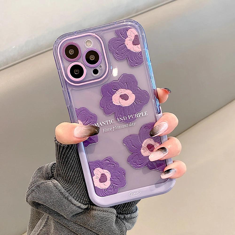 Bunny Purple Cute Phone Cases For iPhone 14 Pro Max 13 11 12 14 Plus - With Holder