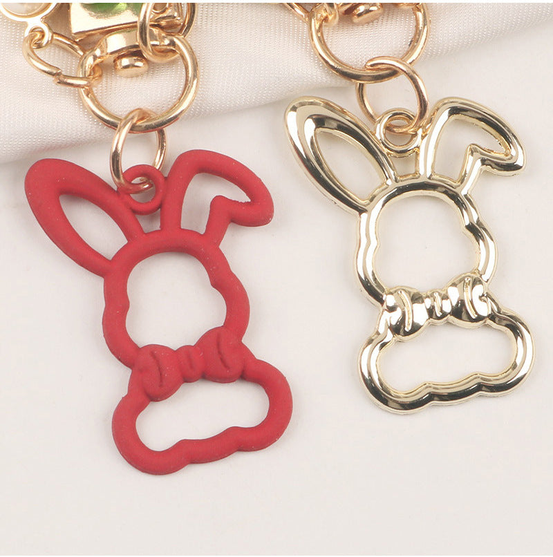 Cute Rabbit Pearl Keychain