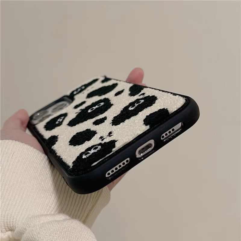 Plush Embroidered Briquettes Phone Case