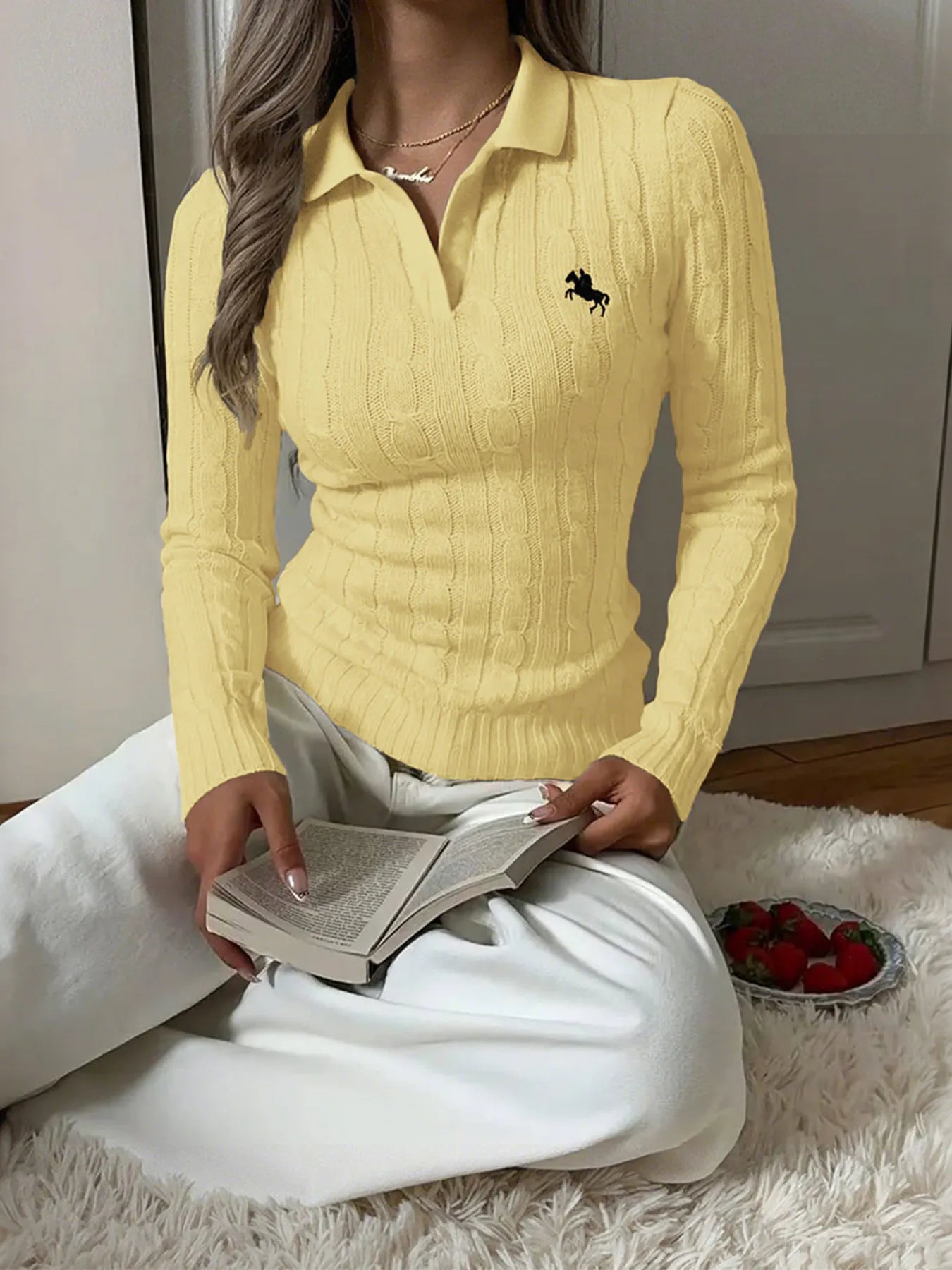 Cable Knit Long Sleeve Sweater