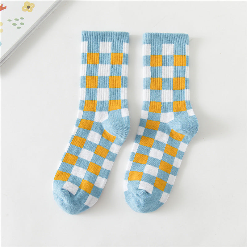 Ice Cream Checkered Milk Stripes Socks