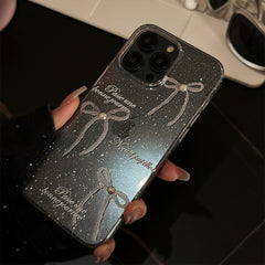 Pearl Bow Transparent Phone Case