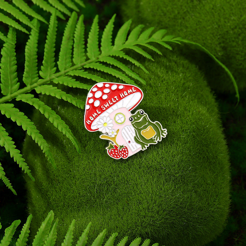 Cartoon Cute Mushroom Frog Pins