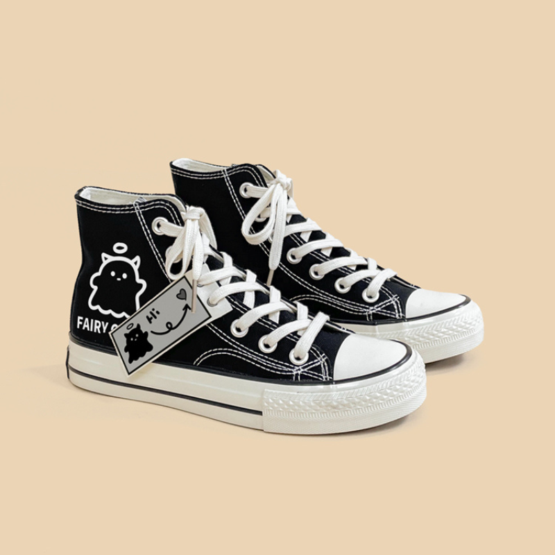 FAIRY GHOST Black Casual Canvas Shoes