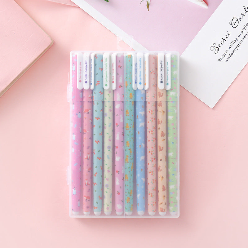 Kawaii Flower Gel Pen Set (Pack of 10)