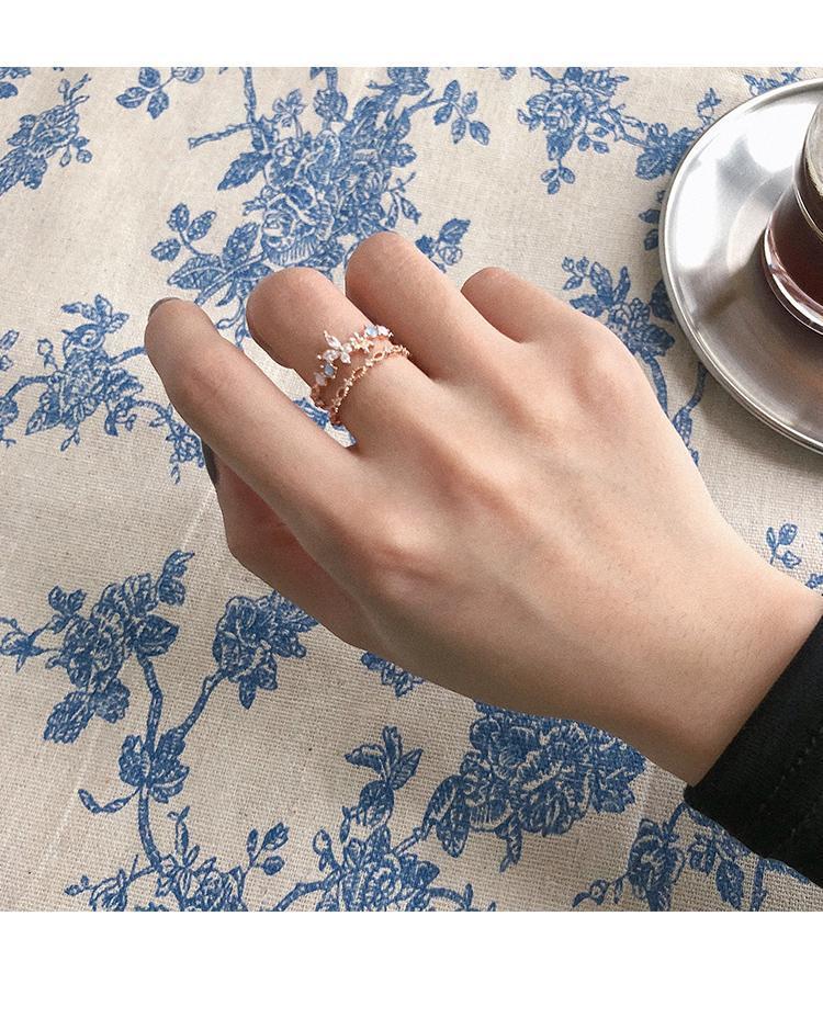 Kawaii Double Layer Flower Adjustable Open Ring