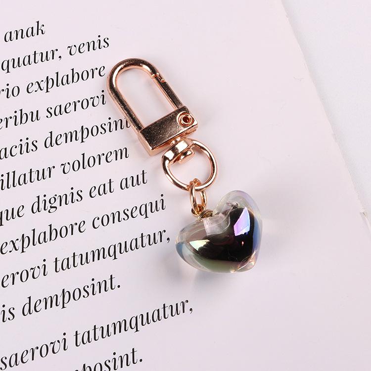 Kawaii Peach Heart Keychain