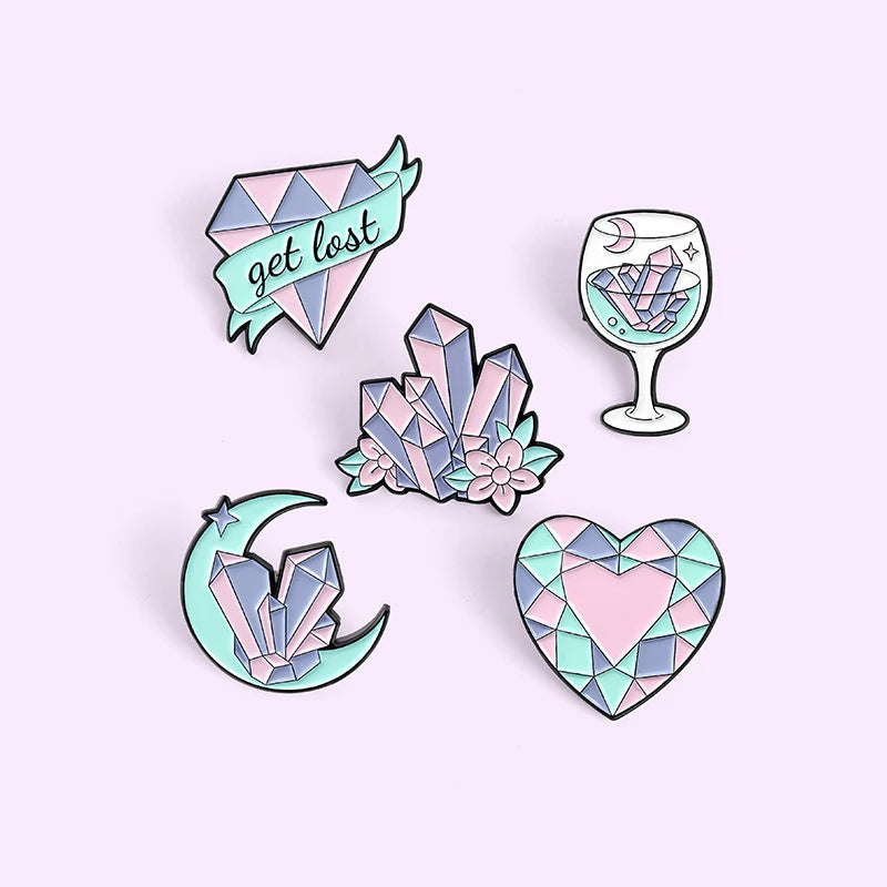 Diamond Flower Pins