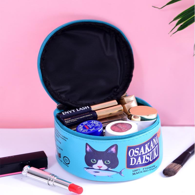 Kawaii Cat Leather Cosmetic Bag