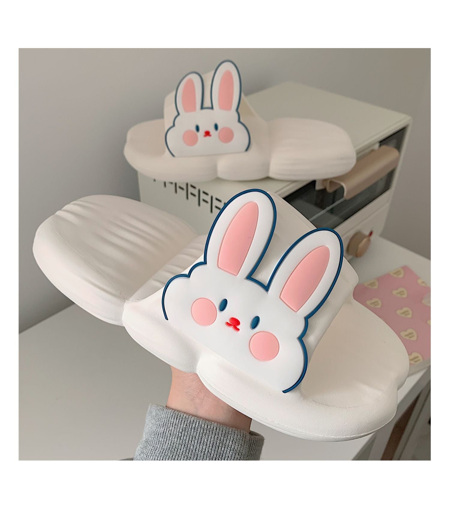 Summer Cute Bunny Stripe Slippers