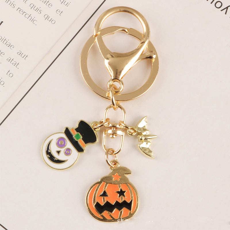 Halloween Devil Gentleman Pumpkin Keychain